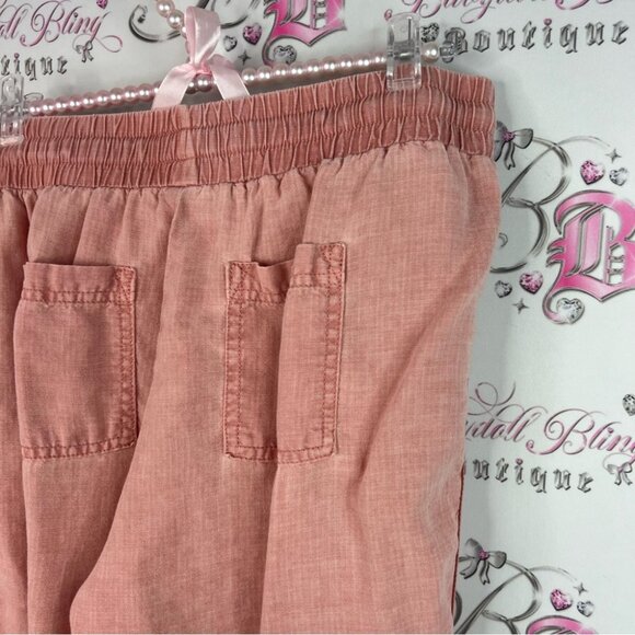 Splendid joggers orange Rose Pink Textured Fabric pockets pants cargo - Picture 6 of 8